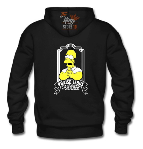 Poleron Cierre, Los Simpson, Homero, Praise Jebus, Xxxl / Kingstore10