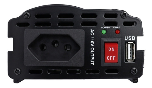 Inversor De Tensão 24v Dc Para 110v Ac 1 Tomada 1 Usb 300w
