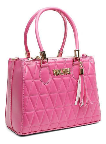 Bolsa Handbag Feminina Alça Transversal Matelassê Elegante Cor Rosa