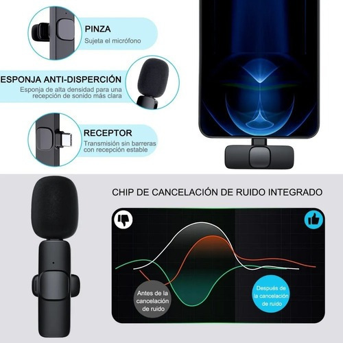 Mini Micrófono De Solapa Inalámbrico De Doble Canal Lightnin