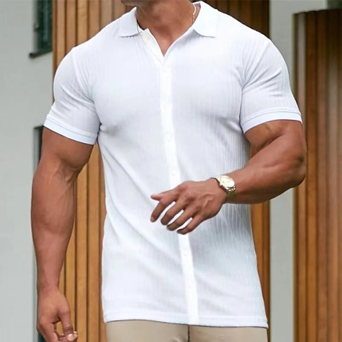 Camisetas Tipo Cárdigan A Rayas Para Hombre, Camisa Polo Dep