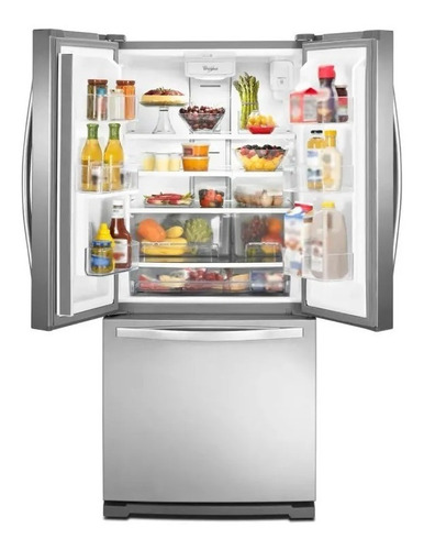 Refrigerador con freezer Whirlpool WRQ551SNJZ color acero inoxidable con capacidad de 593L