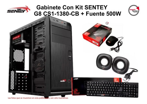 Gabinete Con Kit Sentey G8 Cs1-1380-cb + Fuente 500w