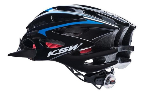 Imagem 6 de 10 de Capacete Ksw Ciclista Bike Mtb Bicolor Com Led Integrado