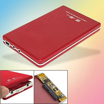 Qtqgoitem Rojo 2.5  Usb Sata Hdd Disco Duro Externo Caja 091