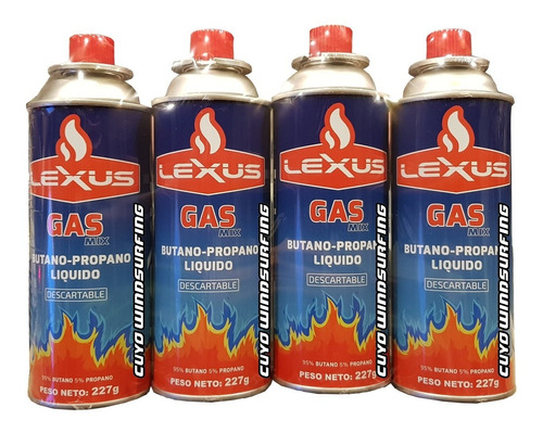 Cartucho Gas Butano Propano Anafe Lexus 227 Gr Lxu X4 Unidad