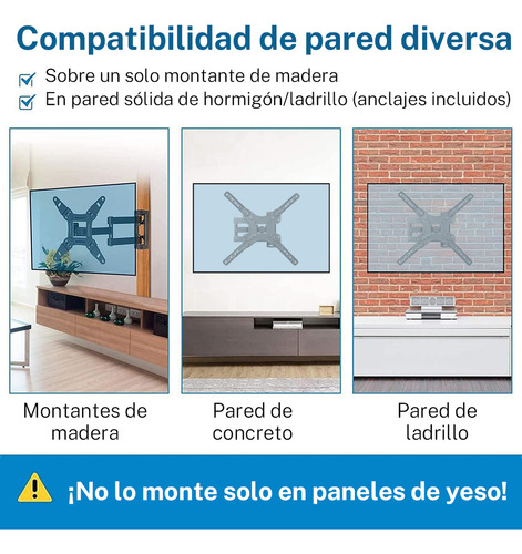 Soporte De Monitor Tv Pantallas De 14 A60 Pulgada Máx 45kg Negro Mejora El Efecto De Pesaje Para Un Mejor Y Sólido, Aomu