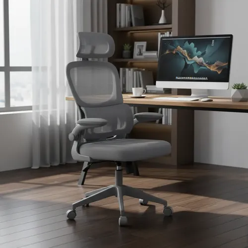 Cadeira Ergonomica Escritorio Giratória Executiva Tela Mesh Cinza