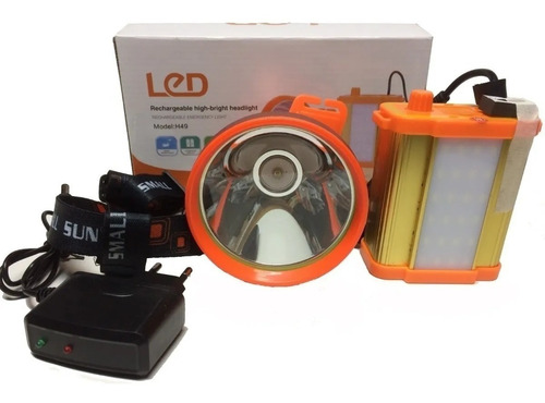 Imagen 2 de 10 de Linterna Foco Led 100w (reales) Caza Camping Minero Lampara