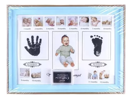  Marcos de recuerdo para bebé, 12 fotos, huella de mano para recién  nacido : Bebés