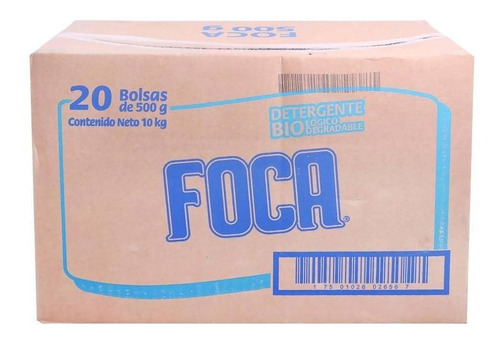 Caja Detergente Foca 20 Bolsas De 500 Gramos