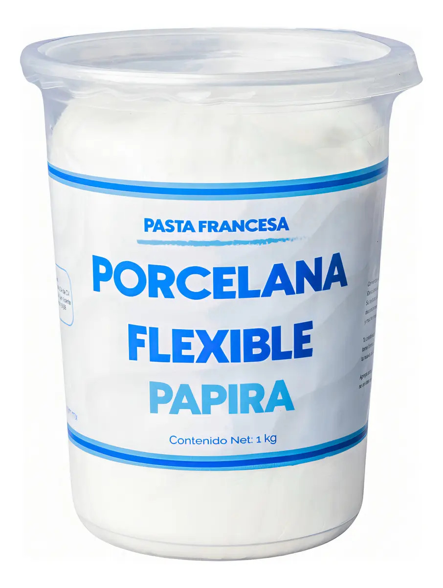 Porcelana Flexible Pasta Francesa Moldeable Papira 1 Kg Color Blanco