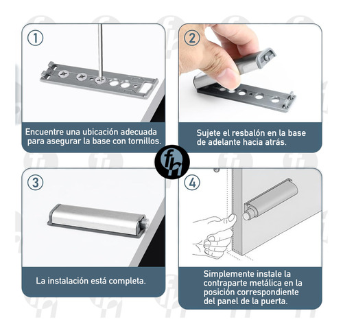 1 Par Bisagra Bidimensional Push Open Con Broche Magnético