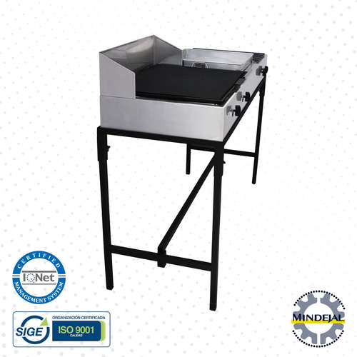 Charola Plancha para Tacos Comal Choricero y 2 Quemadores para el Hogar de Mindejal Color Acero Inoxidable