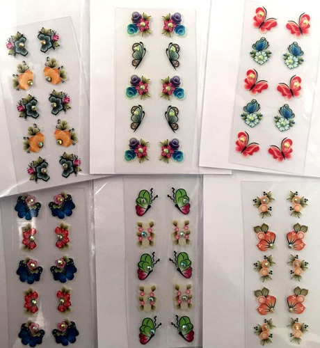Kit 50 Cartelas Adesivos Unhas Decoradas Artesanal + Brinde