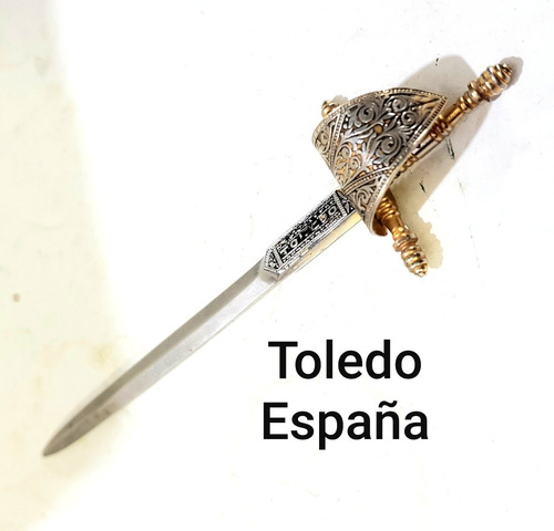 Abrecartas Espada De Metal Toledo España Años '70 De 15,5 Cm