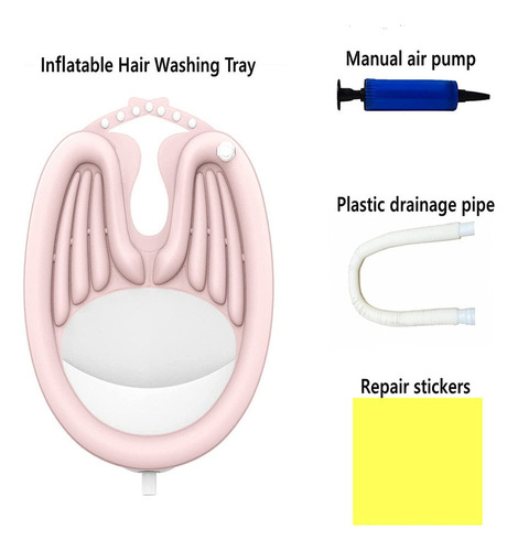F Bandeja Lavado Cabello Inflable Portátil Champú -