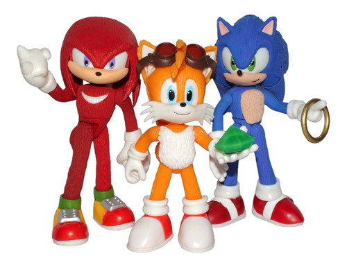 Sonic, Nudillos Y Tails Amigos Grandes Con Luz Articulados 