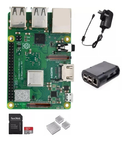 Kit Raspberry Pi 3b+ Uk Completo Con Microsd 32gb Emakers