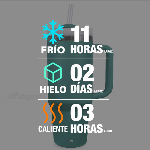Magma Life Termo de Acero Inoxidable Premium de 1180 ml (40 oz) Mantiene Bebidas Calientes o Frías, Duradero, A Prueba de Fugas, Ideal para Viajes, Oficina y Llevar en el Auto (Aqua)