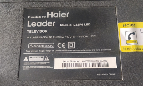 Repuesto Tarjeta Tv Haier 32 Pulgadas L32f6 (Usado)