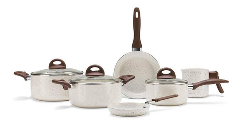 Conjunto Panelas Ceramic Life Smart 6 Peças Vanilla Brinox