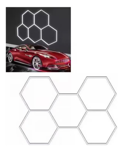 Lámpara De Techo Led Hexagonal 6500k Blanco Frío