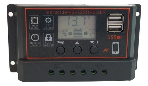 Controlador De Carga Solar 10a 12v/24v (panel Solar-bateria)