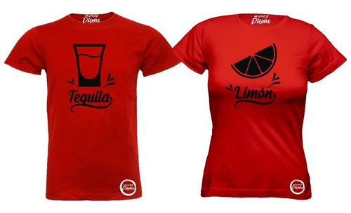 Poleras Manga Corta Para Parejas Pololos Tequila Y Limon