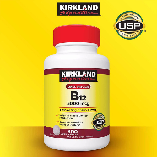 Vitamina B12 Kirkland 5000 Mcg 300 Tomas Disolución Rápida