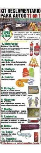 Kit De Seguridad Auto 11 En 1 Complementario Sin Matafuego $