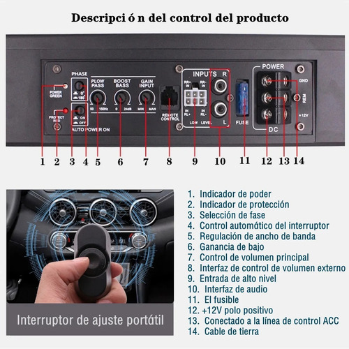 8 Subwoofer Amplificado Carro De 10'' Com Alto-falantes 800w