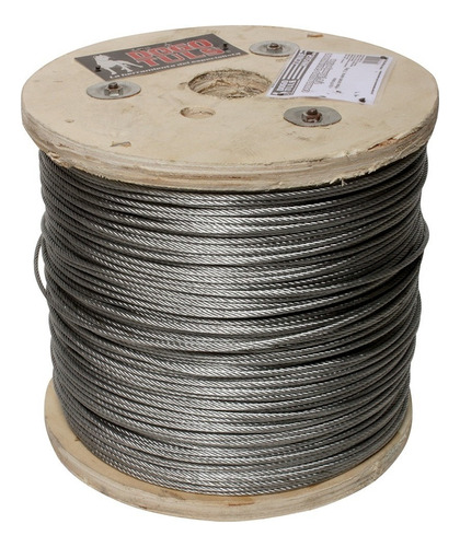 Cable De Acero Galvanizado 7x19 Medida 1/4largo 457m