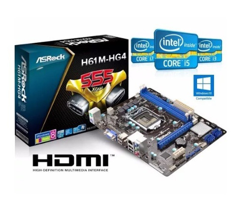 Kit Placa Mãe 1155 Asrock H61m-hg4 + Hd Seagate 1tb