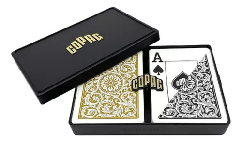 Baralho Plástico Preto Dourado Grande Duplo Class Copag