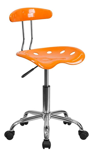 Muebles Flash Vibrant Orange Y Chrome Swivel Task Office