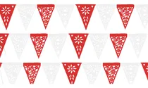 Comprar 10 Banderines De 8 Mts Papel Picado Banderín Rojo-blanco