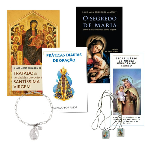 Kit Consagração Tratado Da Verdadeira Devoção De Nossa Senhora Aparecida Contém Cadeia De Consagração + Livreto Exclusivo Personalizado Com Todas As Orações Diárias + Livros - Hesed Fé Shalom Adonai