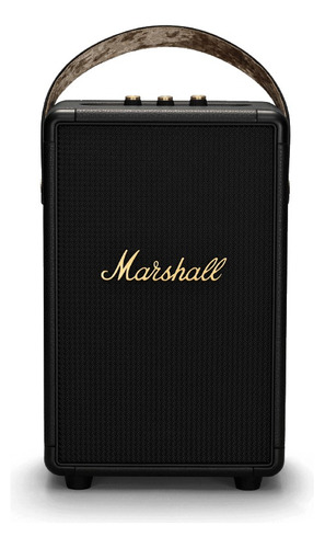 Alto-falante Marshall Tufton Bluetooth preto e latão preto