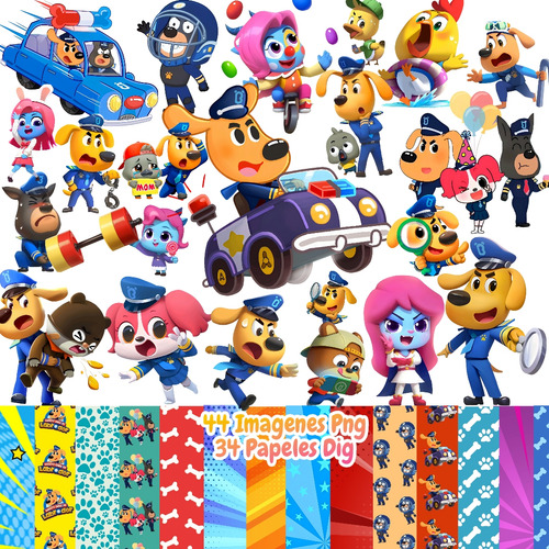 Kit Imagenes Png Sheriff Labrador Cliparts + Papeles Dig
