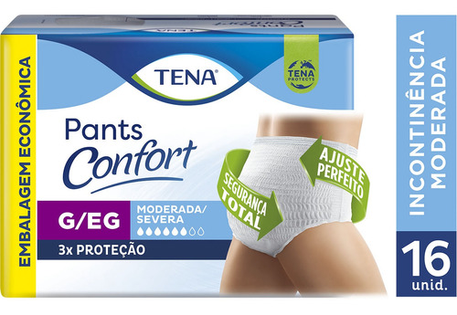 Roupa Íntima Pants Confort G/eg 16 Unidades tena 