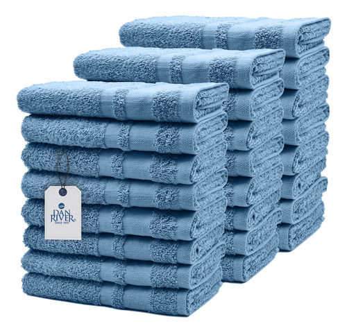 Dan River Juego 24 Toalla Salon Ultra Suave 100% Algodon Spa