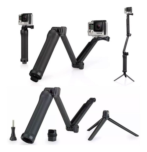 Bastão Go Pro Hero Dobrável 3 Way Alça Gopro Hero 3 4 5 6 2
