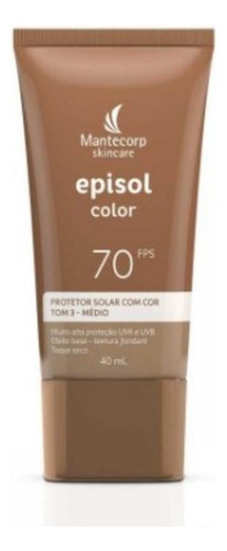 Protetor Solar Facial Episol Color Fps70 Tom 3 Médio 40ml
