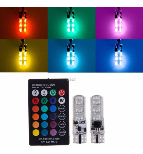 Imagen 8 de 10 de Lamparas Led T10 -5050x6 Rgb Control Multicolor Posicion Z50