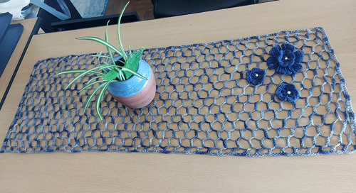 Camino De Mesa Tej Crochet Hilo De Alg Batik Aplique Flores No Tengo Variante No Tengo Variante