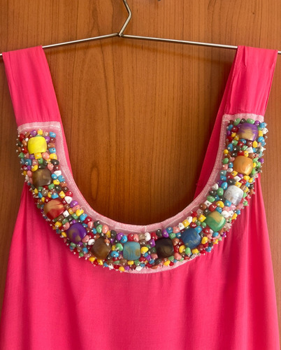 Vestido Largo Fuxia Fiesta Estilo Rapsodia India Style (Usado)