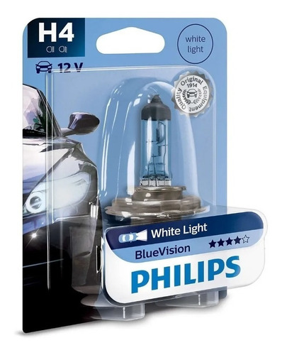 Lampara H4 Philips Blue Vision Efecto Xenon 60/55w 12v