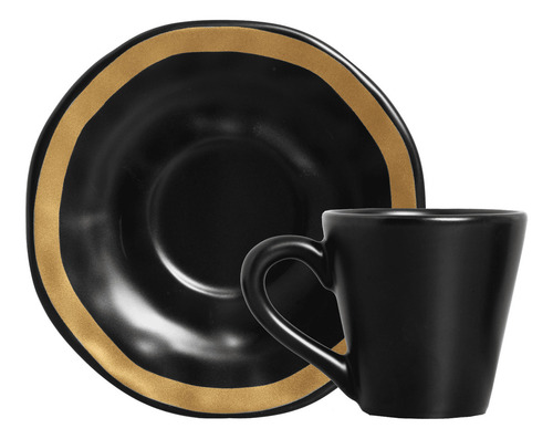 Aparelho de Jantar 20 pecas Preto, Linha amassada Scalla Ceramica