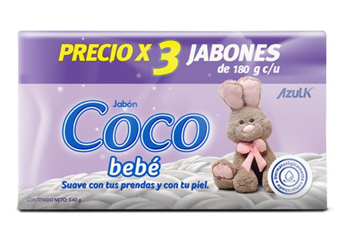 Jabón Coco Bebé 3 Und